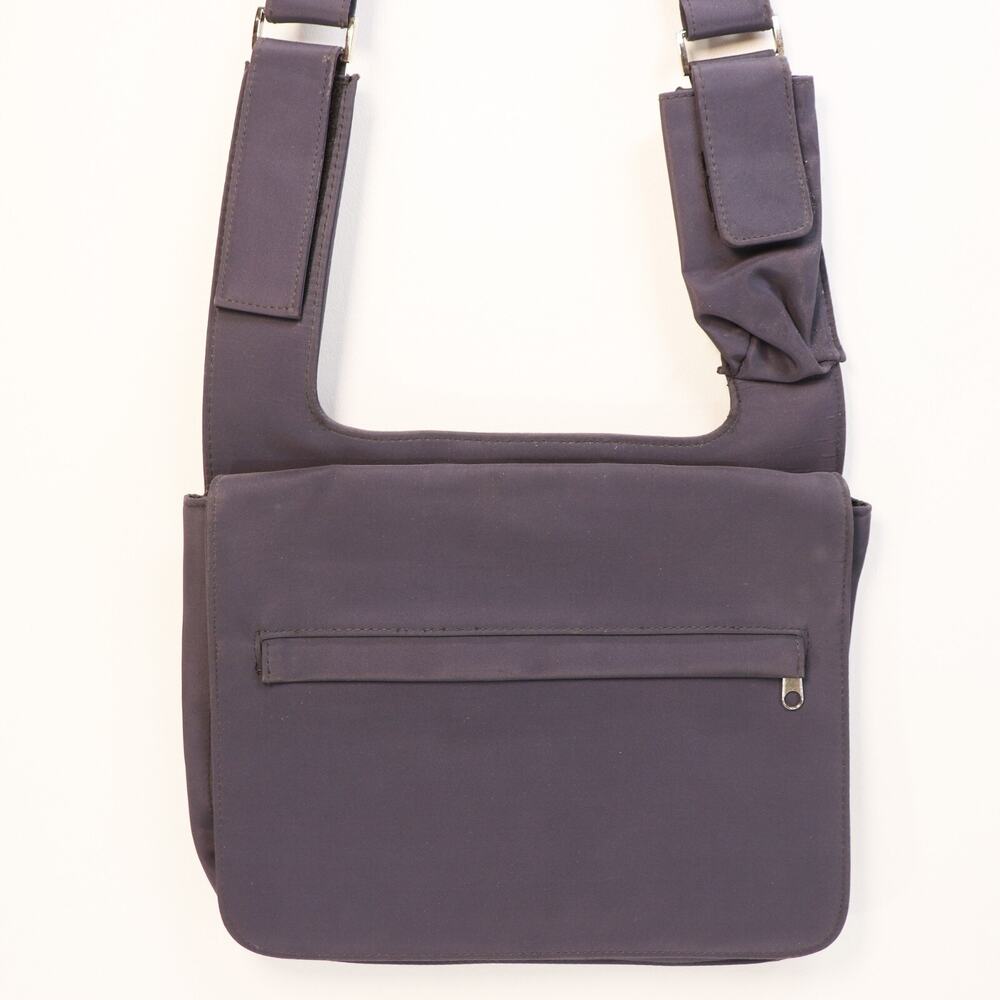 Slim Travel Crossbody Handbag Women M Gray Nylon Lined Purse Shoulder Bag